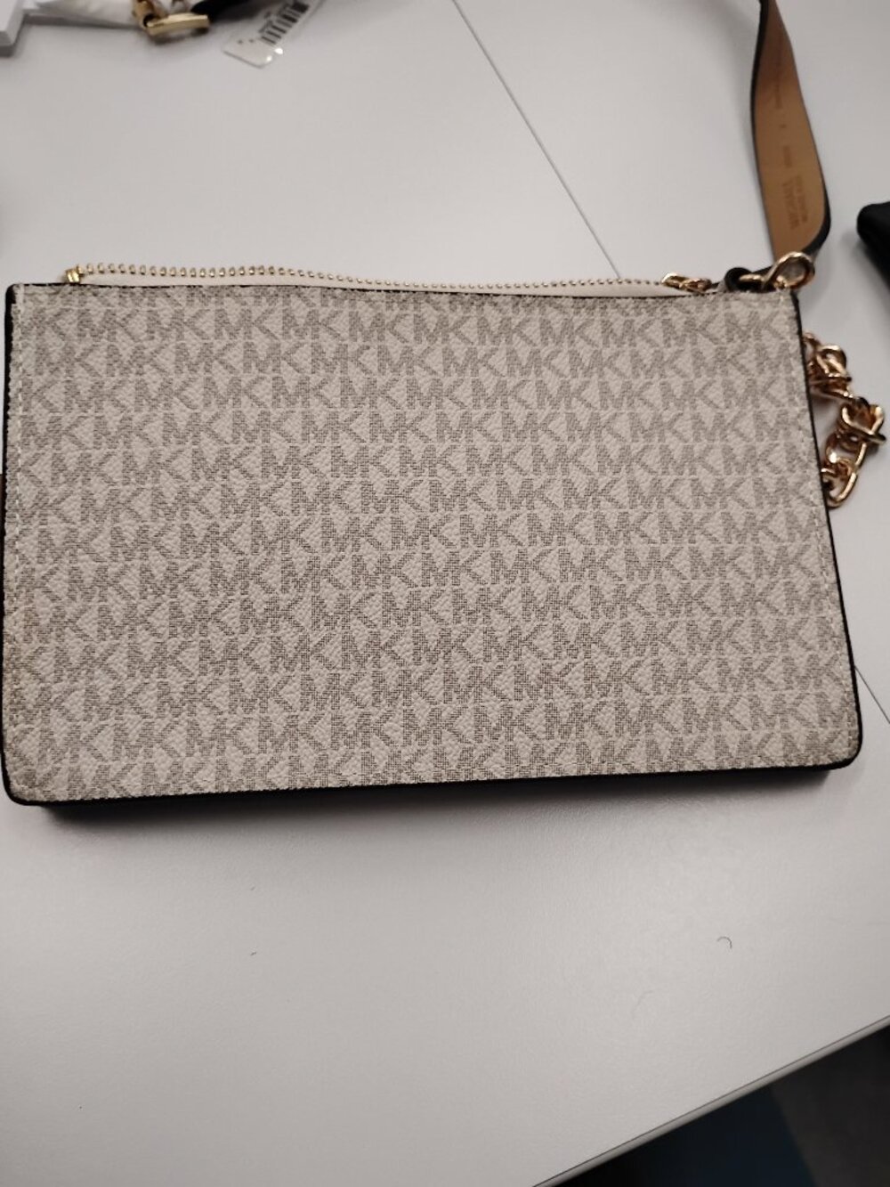 Michael Kors Signature Belt Bag Chain Strap Convertible Vanilla